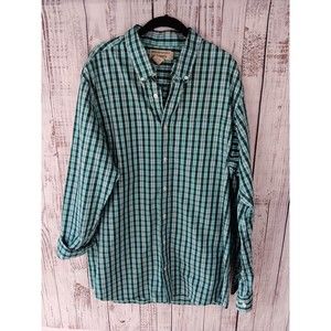 Duluth Trading Company Shirt Men’s XL/T Green  Plaid Button Down Long Sleeve